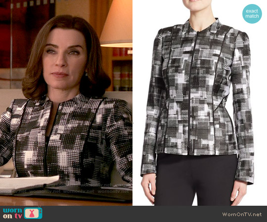 WornOnTV: Alicia’s black and white checked print jacket on The Good ...