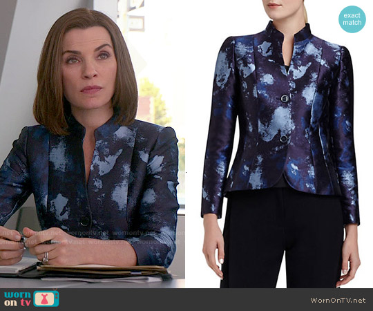 WornOnTV: Alicia’s blue painted print jacket on The Good Wife ...