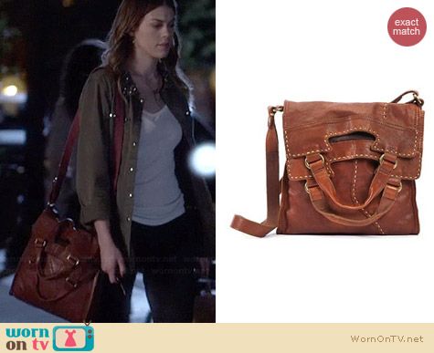 Wornontv Paige S Green Studded Jacket On Pretty Little Liars Lucky Brand Abbey Road Leather Bag Worn By Lindsey Shaw On Pll