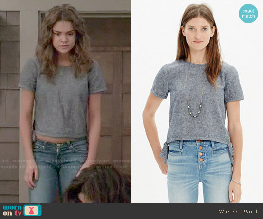 Wornontv Callies Grey Top With Tied Sides On The Fosters Maia Mitchell Clothes And