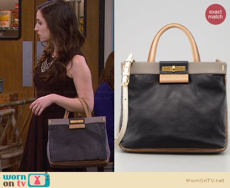 WornOnTV: Kate’s black piped dress and colorblock bag on Friends with ...