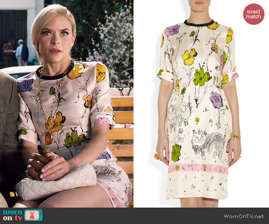 Wornontv Lemon S Fl Dress On Hart Of Dixie Jaime King Marni Scratchy Cat Printed Silk Twill Dress Worn By Jaime King On Hart Of Dixie