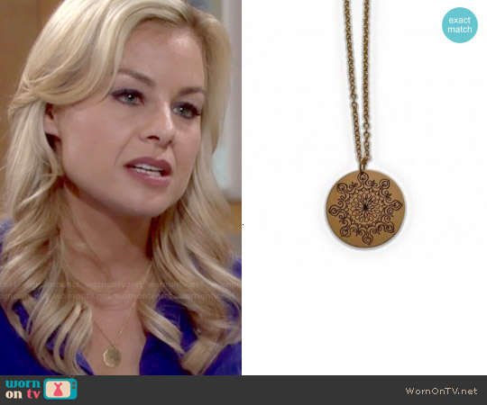 WornOnTV Avery’s round gold pendant necklace on The Young