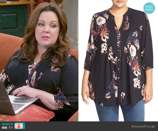 Wornontv Molly S Black Floral Top On Mike And Molly Melissa