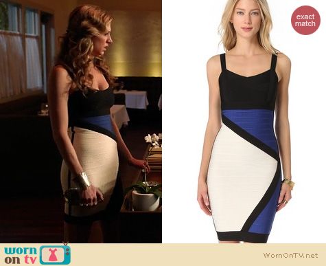 herve leger colorblock dress