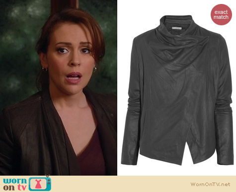 Wornontv Savi S Asymmetric Draped Leather Jacket On Mistresses