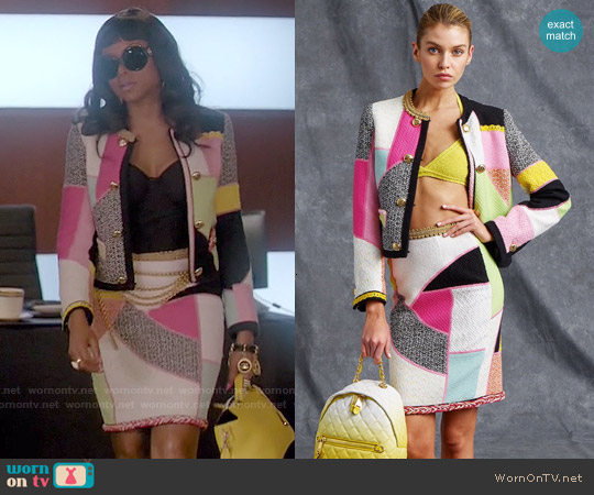 Wornontv Cookie S Colorblock Jacket And Skirt Set On Empire