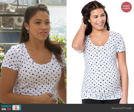 Wornontv Janes Polka Dot Maternity Tee On Jane The Virgin Gina Rodriguez Clothes And 3000