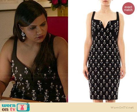 WornOnTV: Mindy’s black crystal embellished dress on The Mindy Project