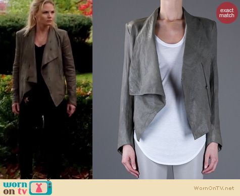 Wornontv Emma Swan S Grey Leather Jacket On Once Upon A Time