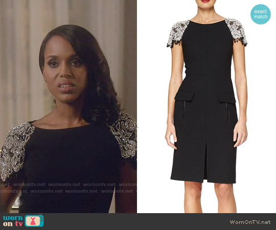 Wornontv Olivia S Black Dress With Embellished Sleeves On Scandal Kerry Washington Clothes