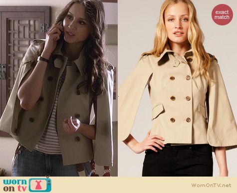 Wornontv Spencer S Caped Trench Coat On Pretty Little Liars