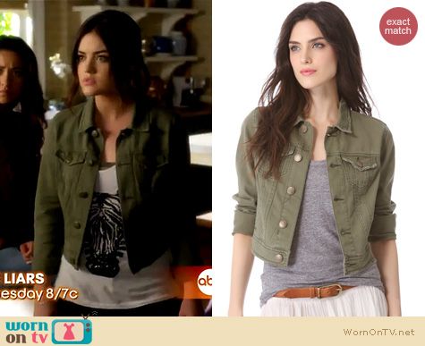 WornOnTV: Aria’s zebra face top and army green jacket on Pretty Little ...