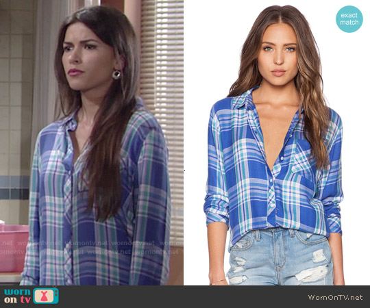 Sofia Pernas On The Young And The Restless WornOnTV: Marisa’s blue and green plaid shirt on The Young and the