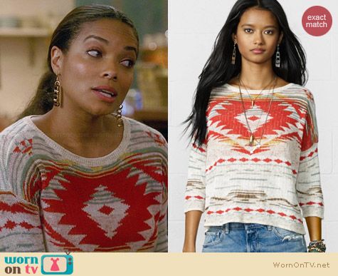 Wornontv April S Geometric Pattern Sweater On Mistresses