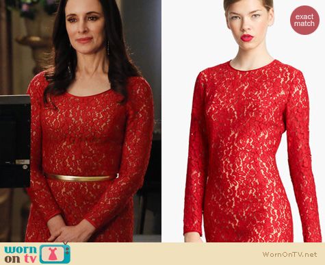 michael kors red lace dress