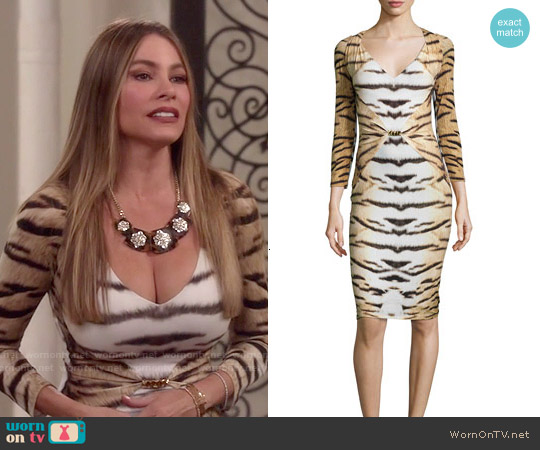 wornontv-gloria-s-tiger-stripe-print-dress-on-modern-family-sofia