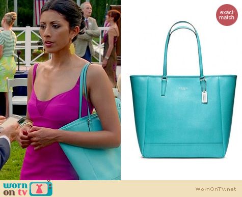 turquoise tote bag