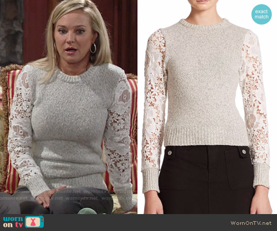 lace sleeve sweater