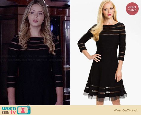 black mesh stripe dress
