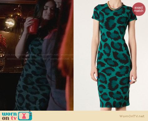 topshop green animal print dress