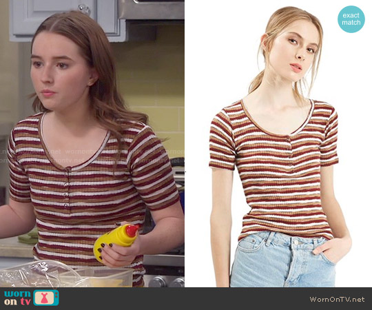 Wornontv Eve S Striped Henley Top On Last Man Standing Kaitlyn Dever Clothes And Wardrobe From Tv