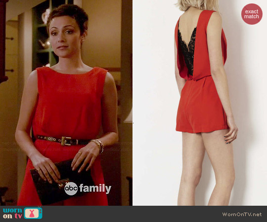 Wornontv Aprils Red Open Back Romper On Chasing Life Italia Ricci 8608