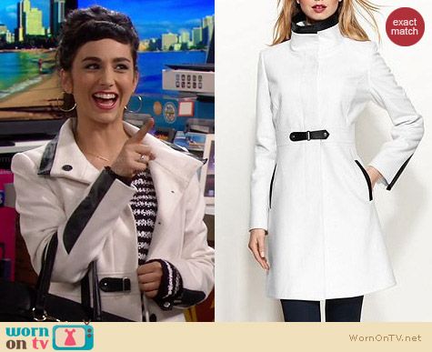 via spiga faux leather trim white walker coat molly ephraim last man standing