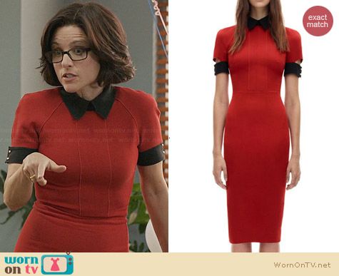 Wornontv Selina S Red Contrast Collar Dress On Veep Julia Louis