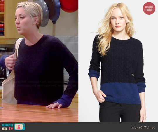 WornOnTV: Penny’s black and blue colorblock sweater on The Big Bang ...