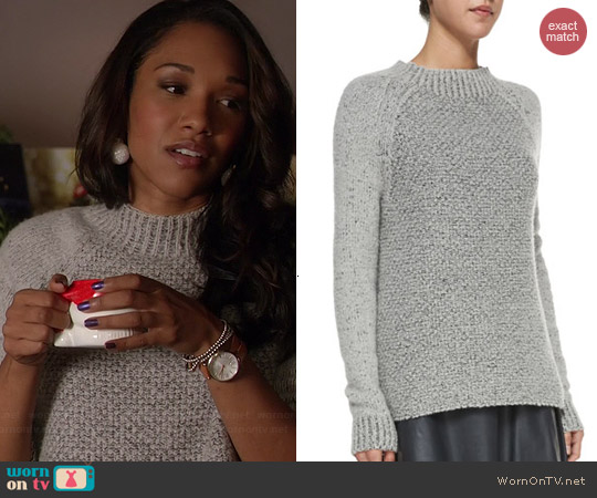 Vince Mixed Knit Mock Neck Sweater Vince Mixed Knit Mock Neck Sweater