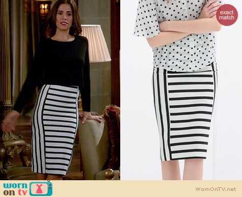 WornOnTV: Marisol’s black and white striped pencil skirt on Devious ...