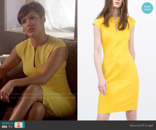 yellow shift dress zara